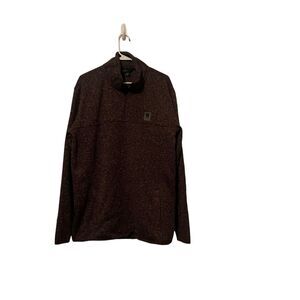 Veece Mens Brown Marled Long Sleeve Mock neck Quarter Zip Pullover Top Size XL